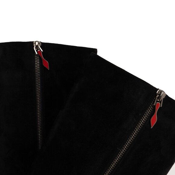 Christian Louboutin Liliboot - Black Suede Knee-High Boots 37.5 - Picture 5 of 10